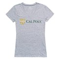 W Republic W Republic Apparel 520-167-H08-02 California Polytechnic State University Women Seal Tee Shirt - Heather Grey; Medium 520-167-H08-02